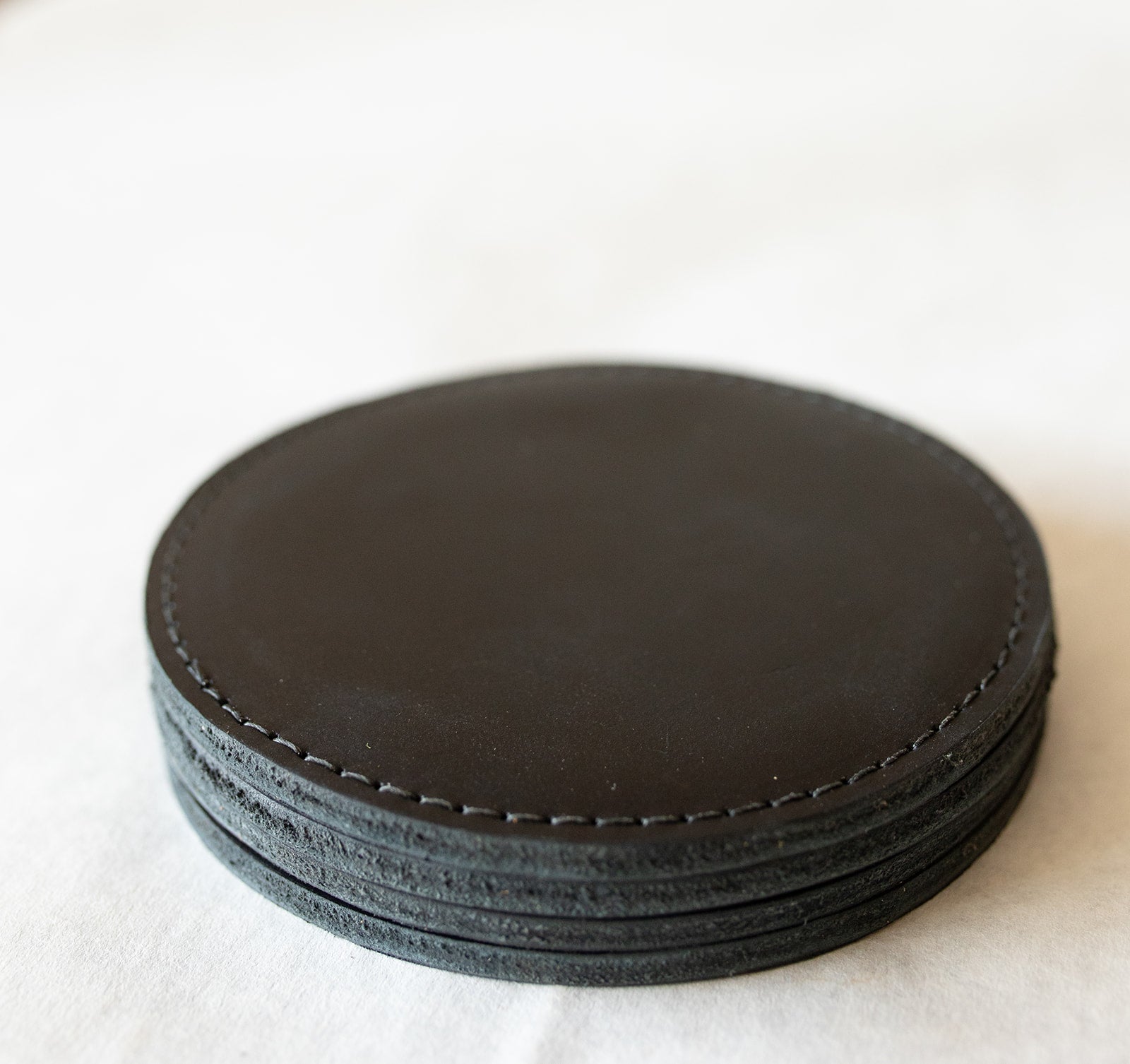 Leather Sewn Coaster Set