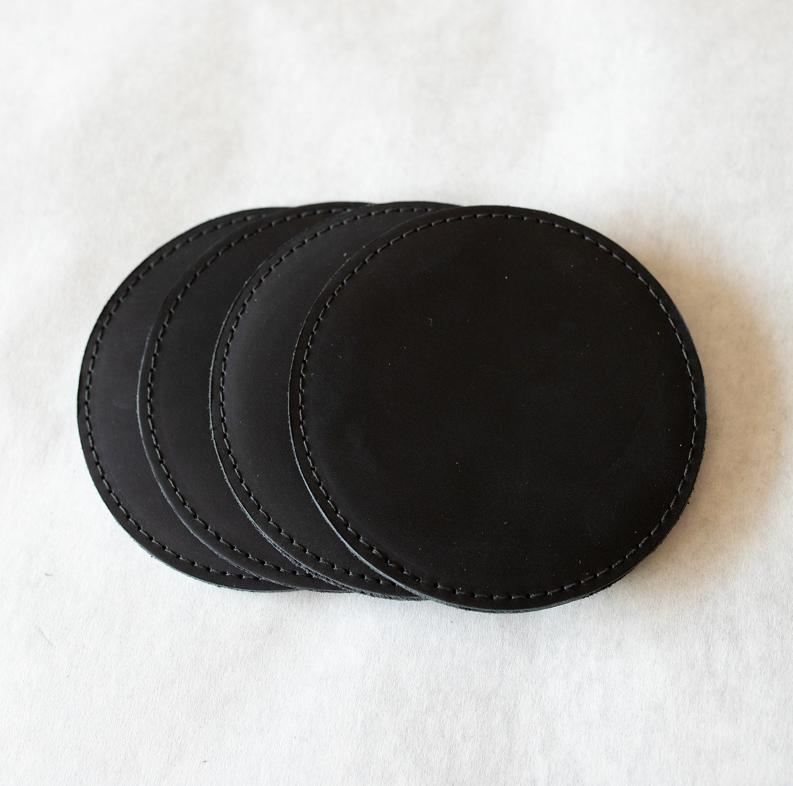 Leather Sewn Coaster Set