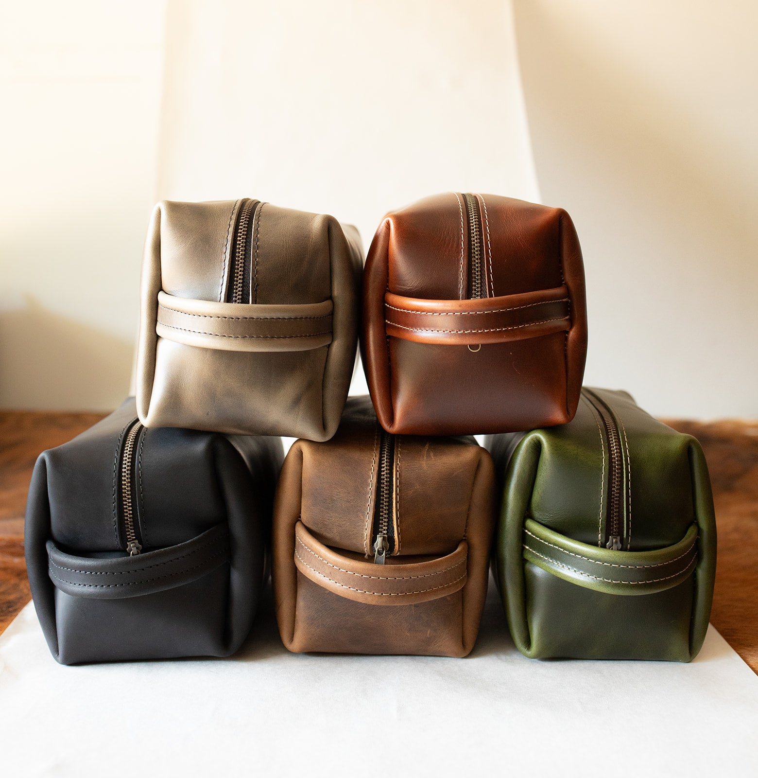 Leather Dopp Kit - Gentleman's Travel Kit