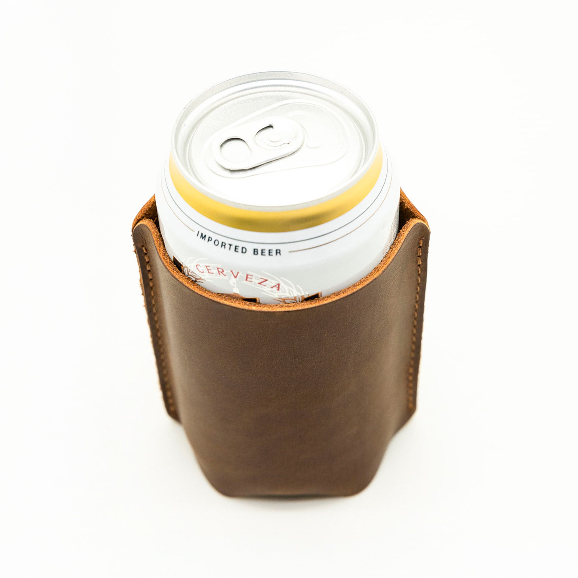 Sewn Can Cooler | Full Grain Leather Handcrafted – Lindy Leather