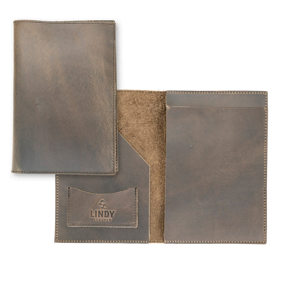 Lindy Leather Gray Legal Pad, Made in USA Full Grain Leather
