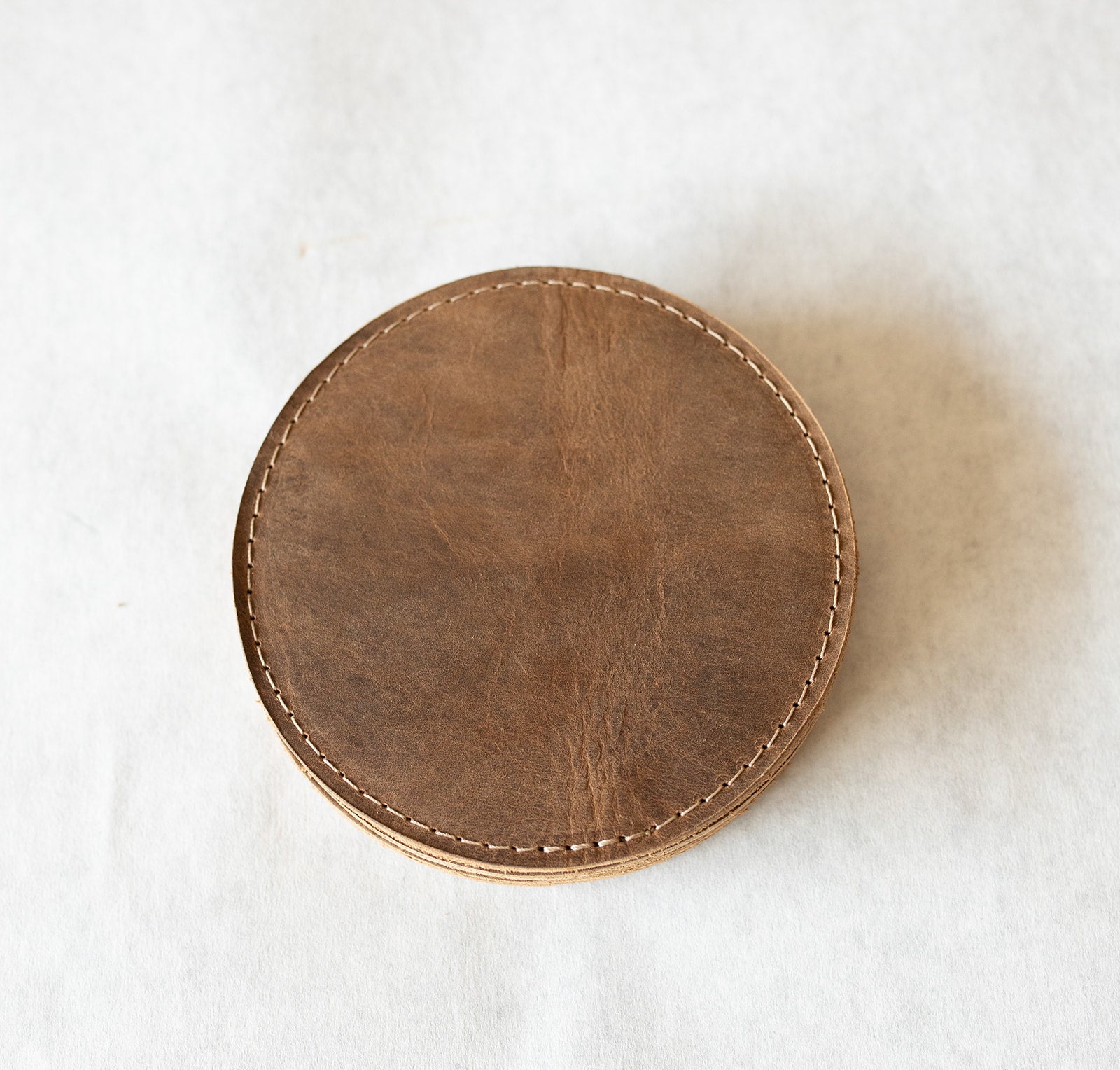 Leather Sewn Coaster Set