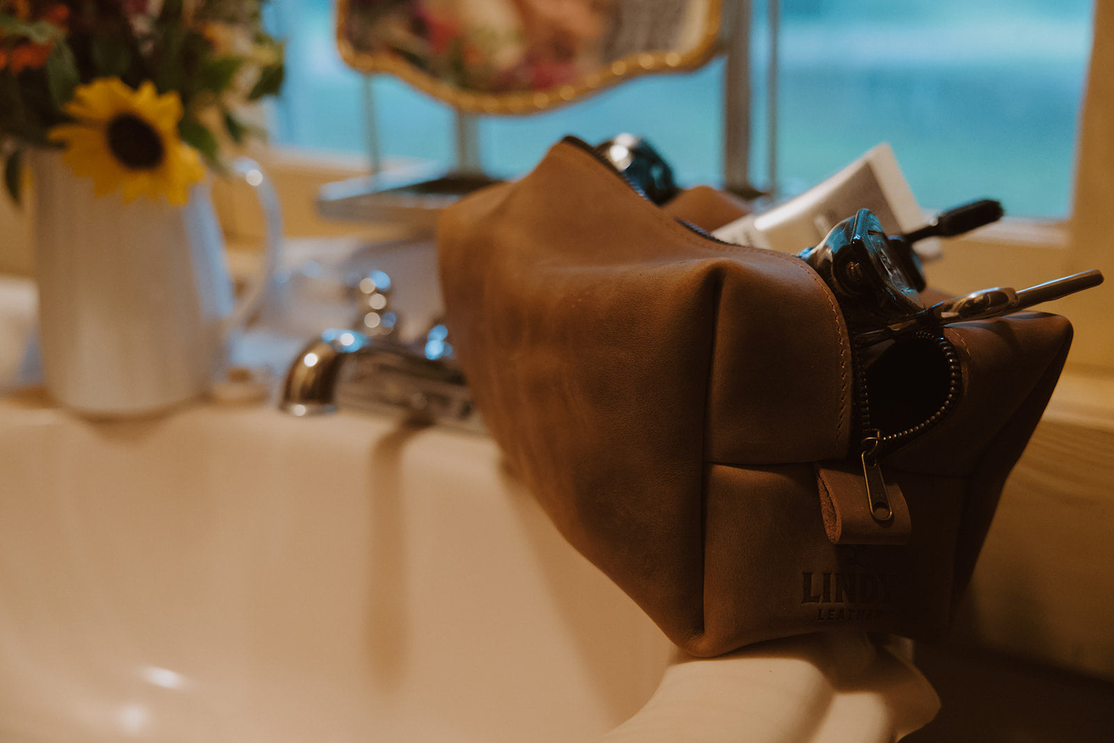 Leather Dopp Kit - Gentleman's Travel Kit