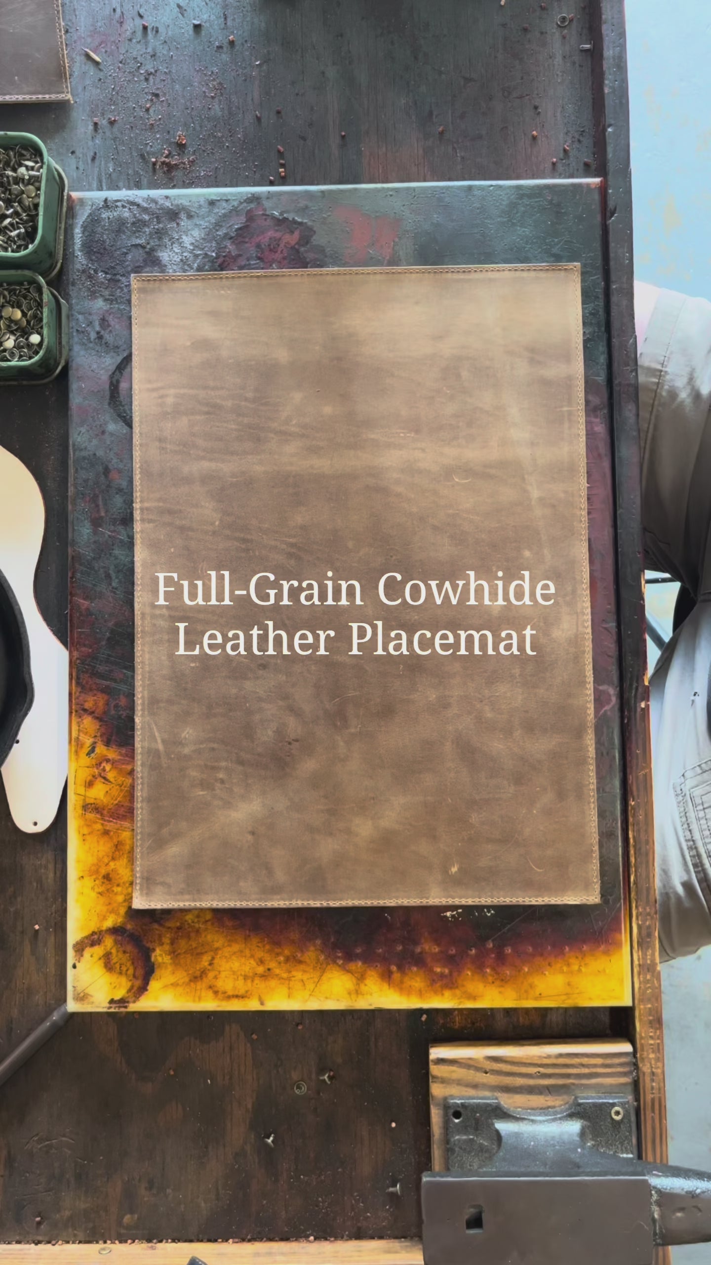 Load video: Leather Placemats