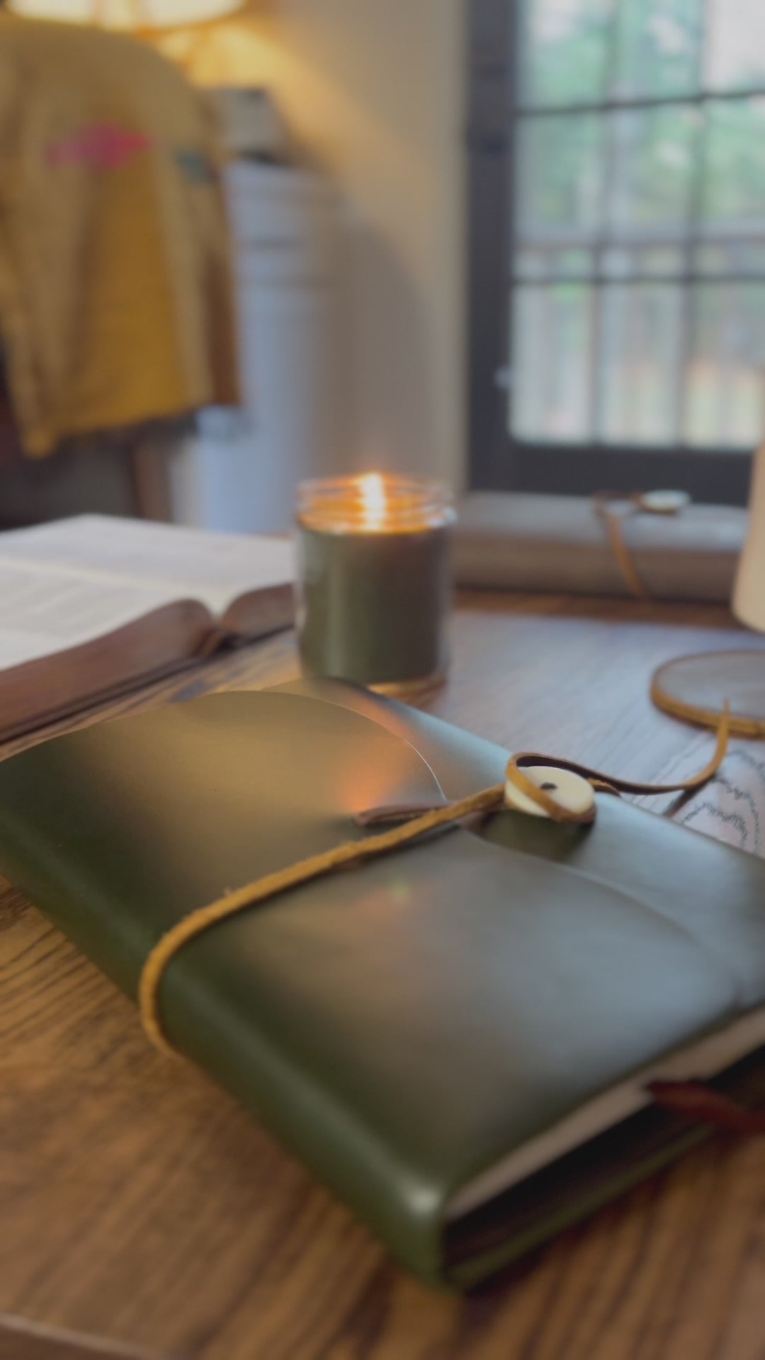 Load video: Handmade Leather Journal