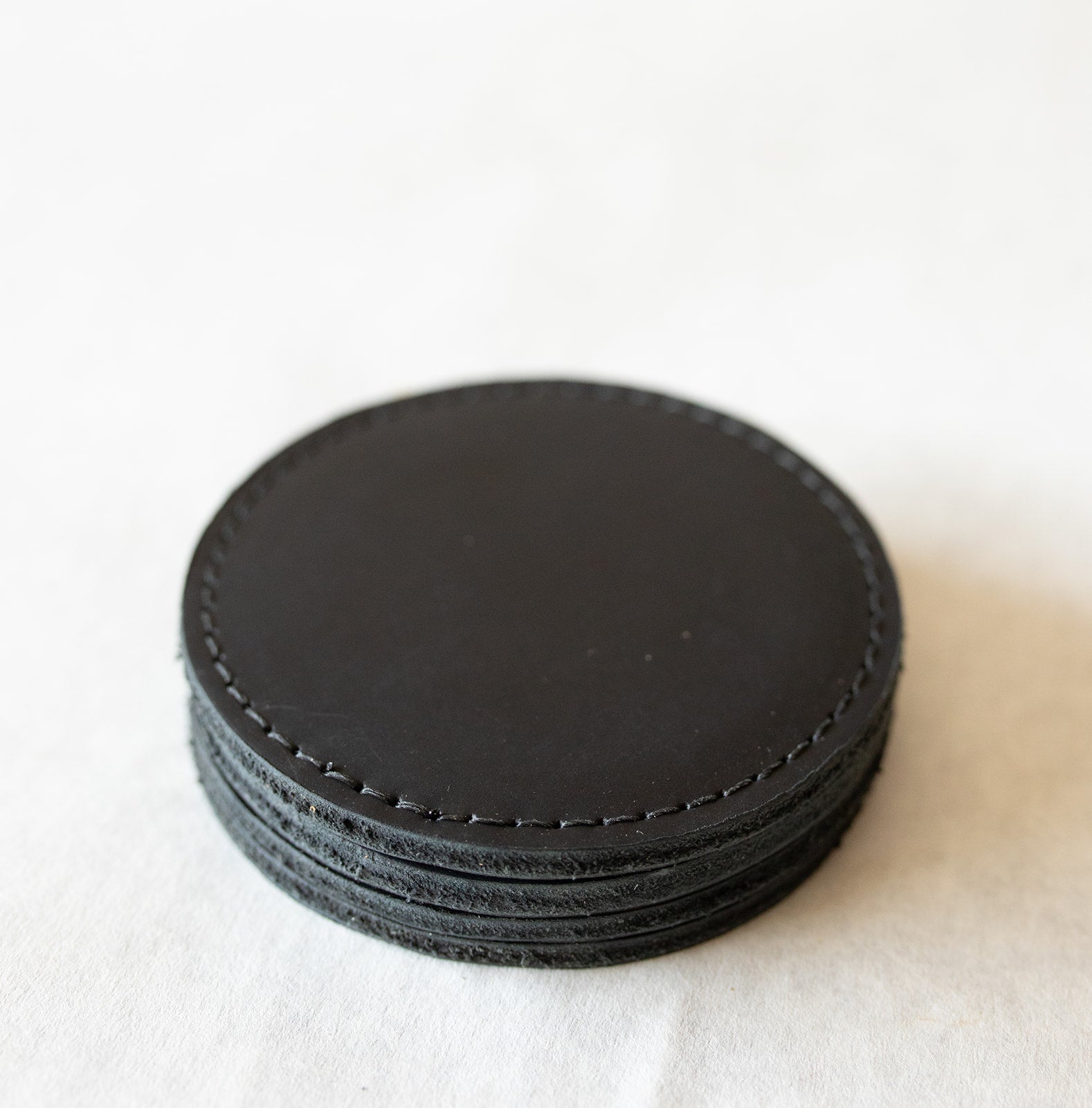 Leather Sewn Coaster Set