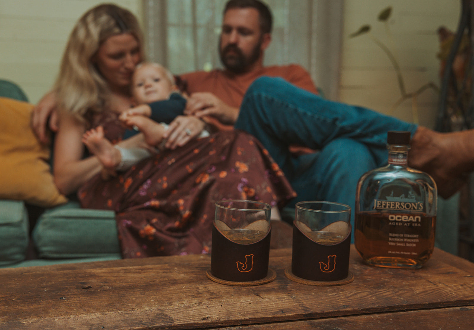Large Initial Whiskey Glass