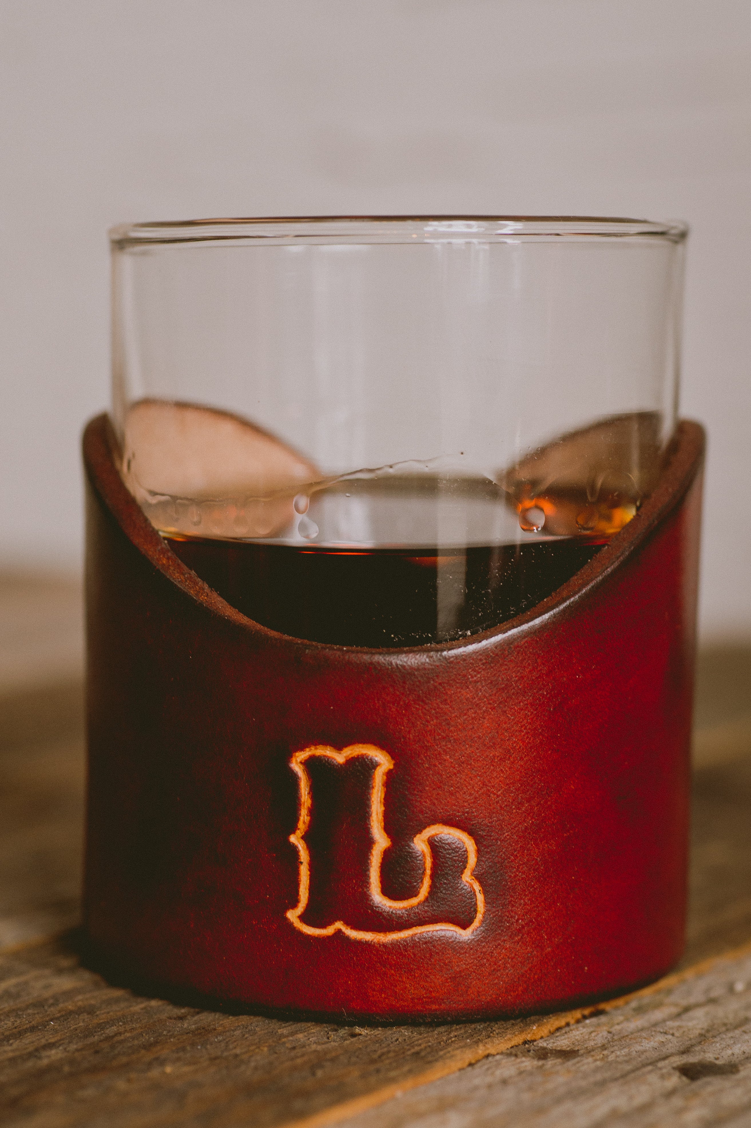 Large Initial Whiskey Glass