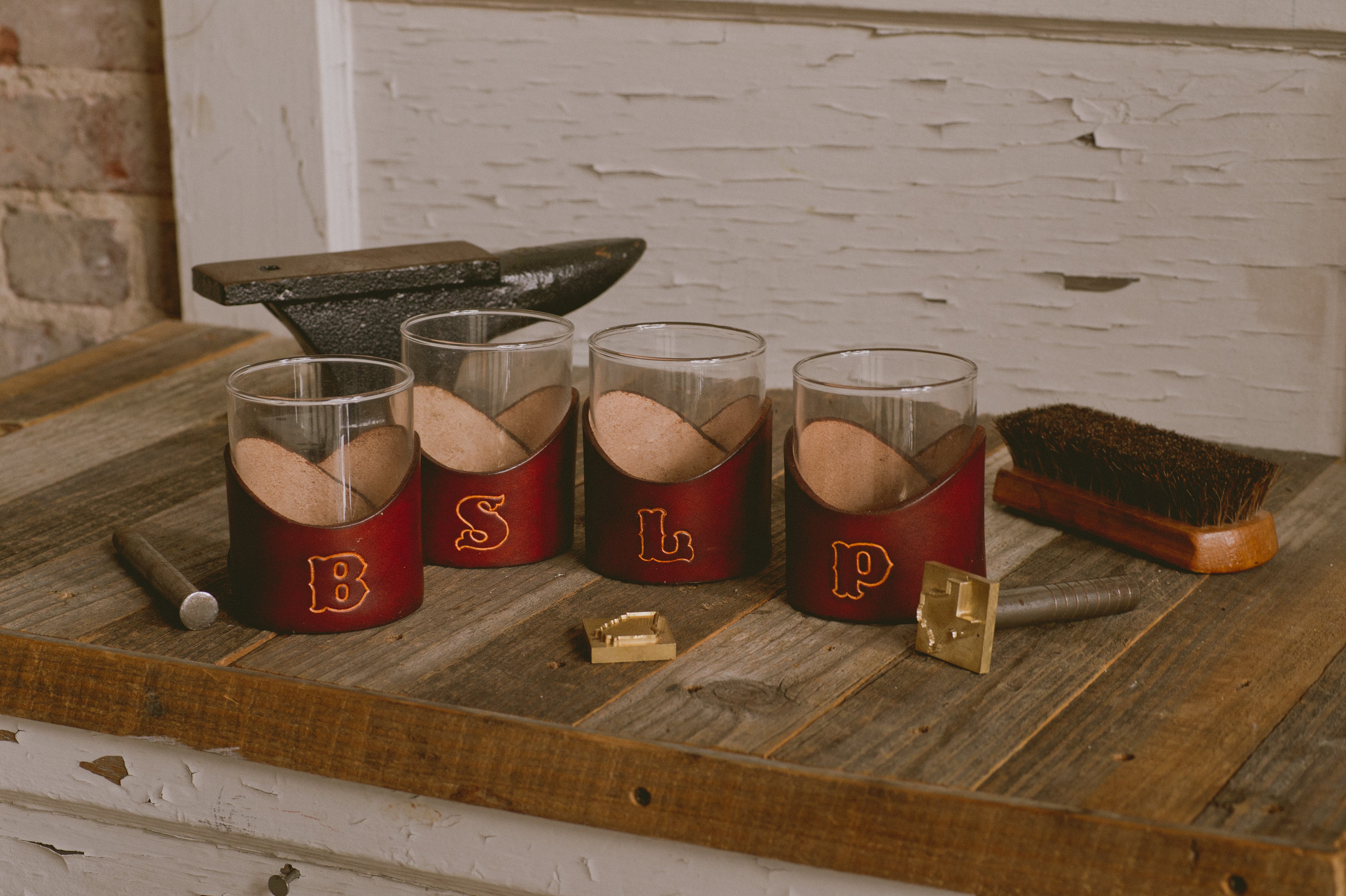 Large Initial Whiskey Glass