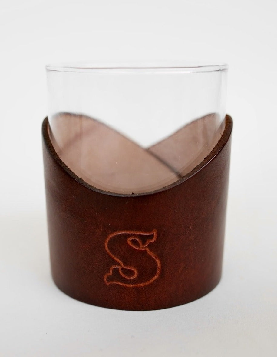 Large Initial Whiskey Glass